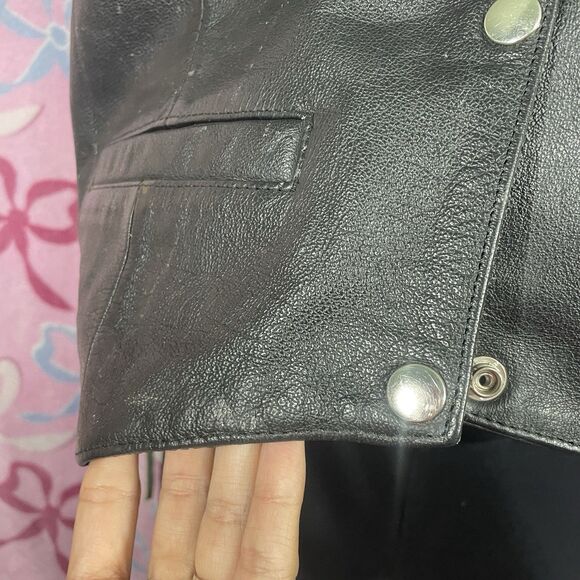 Hudson Leather Embroidered Breast Cancer & Butterfly Moto Riding Vest Large - Picture 7 of 9